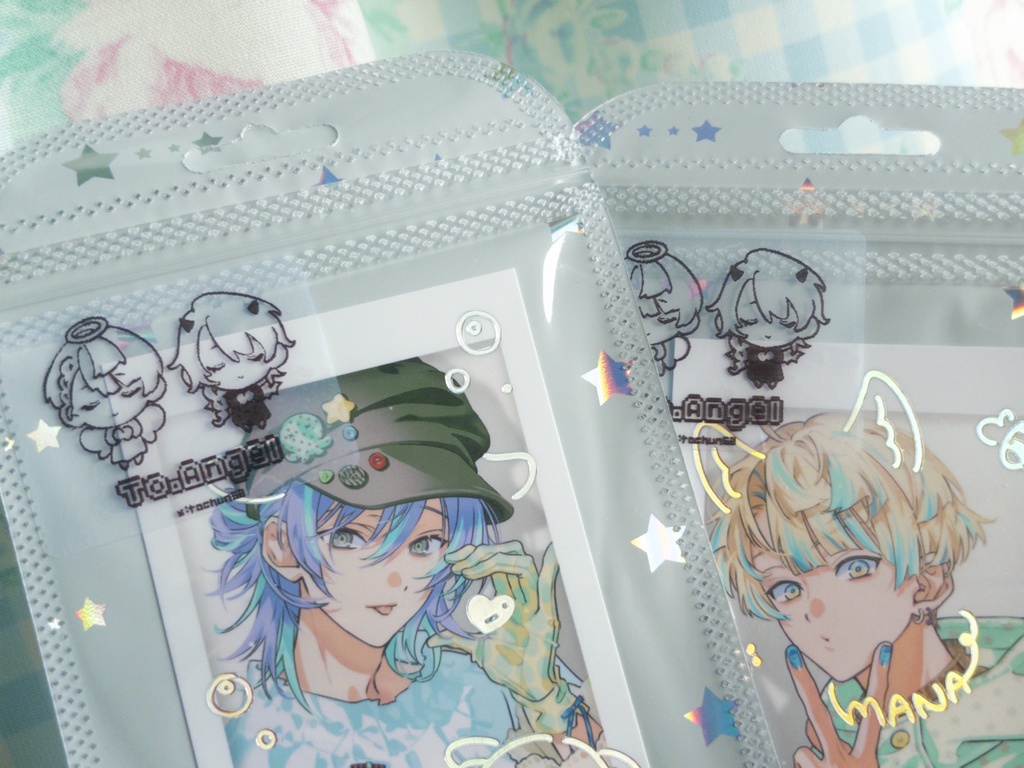 【非公式】ぱちすたっ⭐︎箔押しチェキ風カード (星導ショウ、緋八マナ)