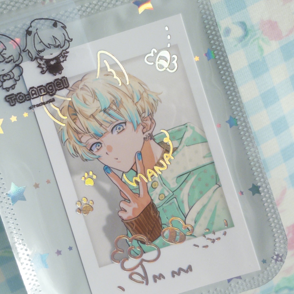 【非公式】ぱちすたっ⭐︎箔押しチェキ風カード (星導ショウ、緋八マナ)