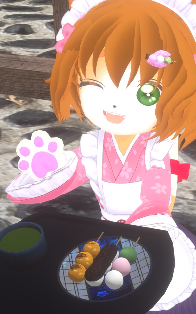 ★ 汎用☆花より団子ヘアクリップ(お茶付き)★