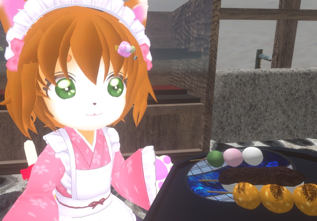 ★ 汎用☆花より団子ヘアクリップ(お茶付き)★