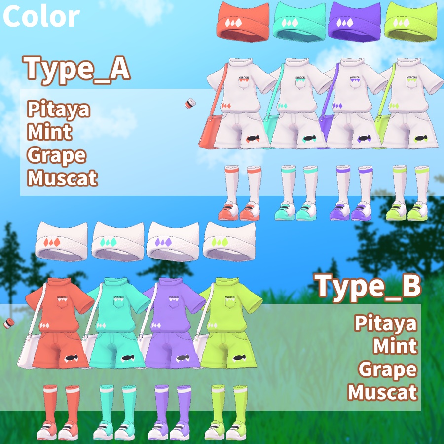 🐈🐾にゃっちおさんぽウェア🐾🐈【VRChat想定衣装】