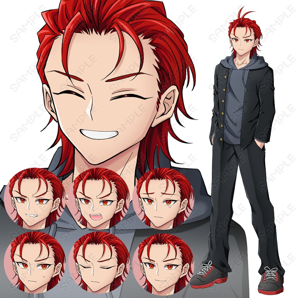 【立ち絵】赤髪ヤンキー男子/TRPG/ゲーム制作/学園ものなどに！
