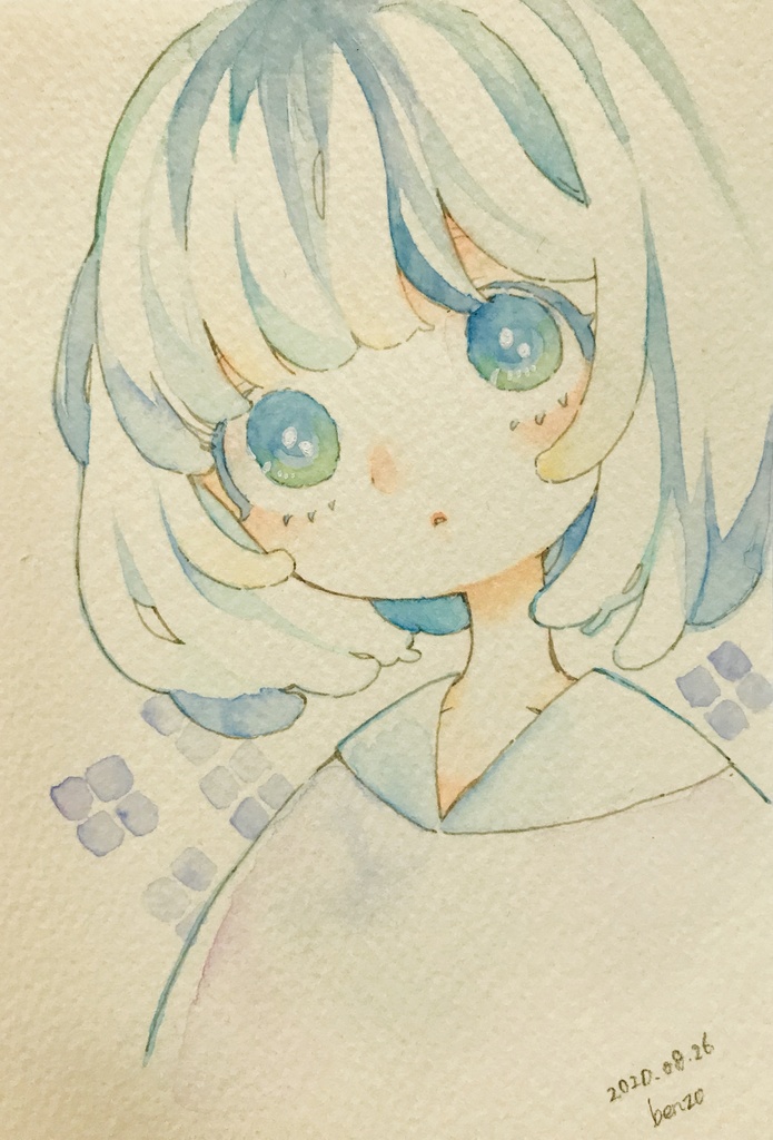 女の子　青