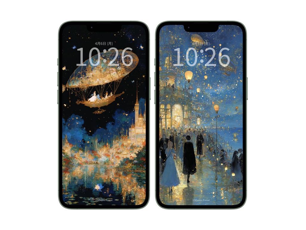 【スマホ壁紙】遥かなる光の都へ(2枚セット)