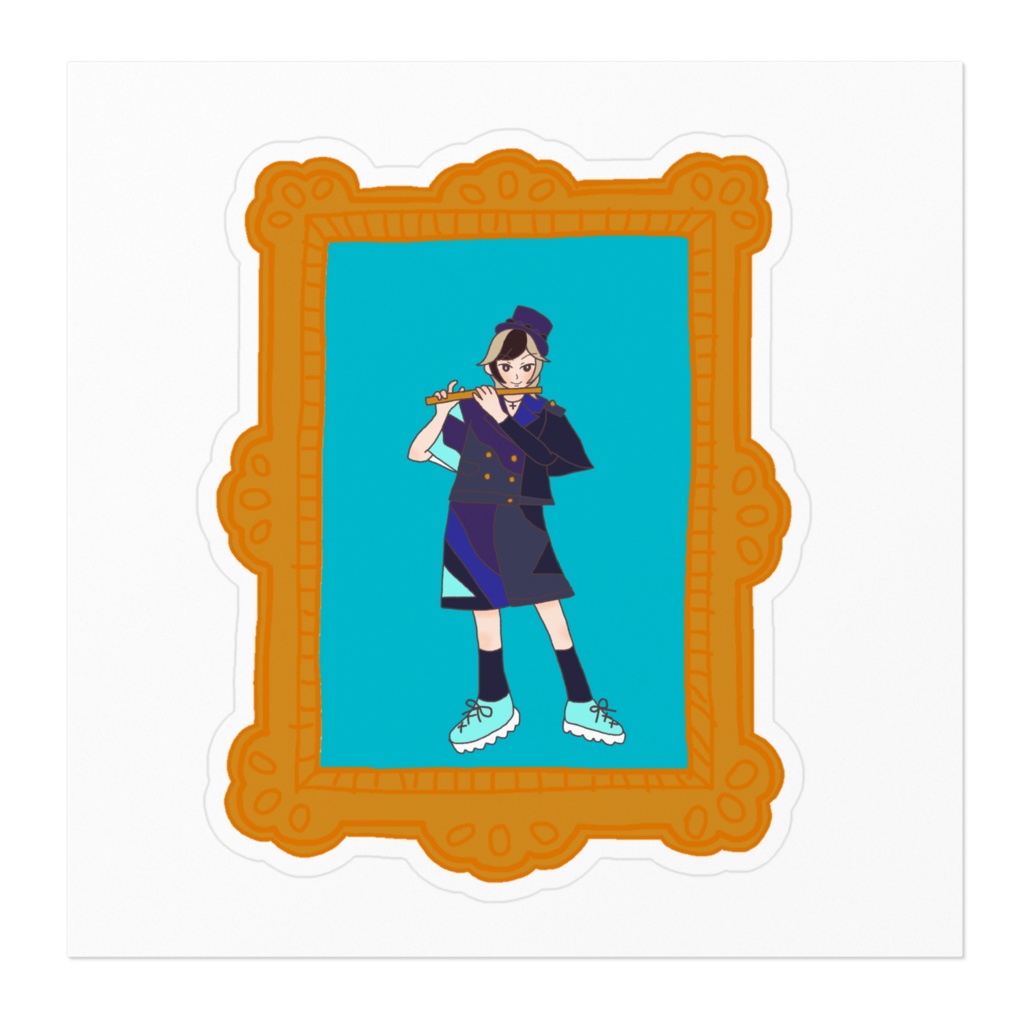 「笛を吹くりとくん」のステッカー