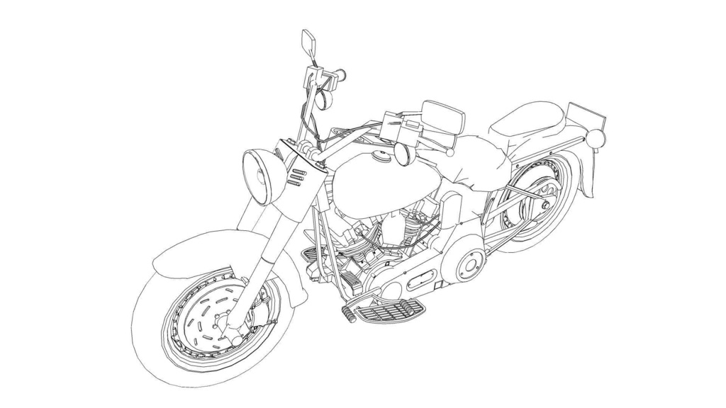 【3 dモデル】オートバイのアンサンブル