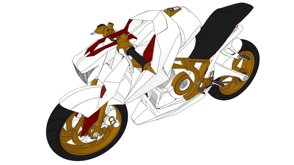 【3 dモデル】オートバイのアンサンブル