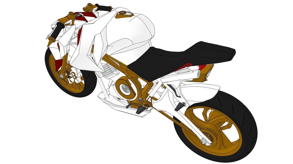 【3 dモデル】オートバイのアンサンブル