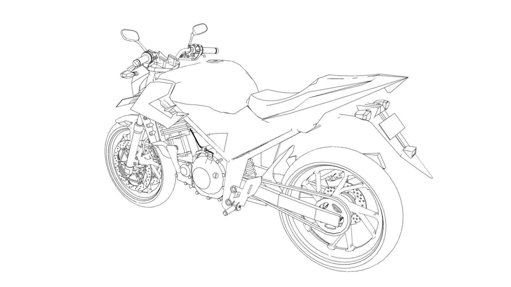 【3 dモデル】オートバイのアンサンブル