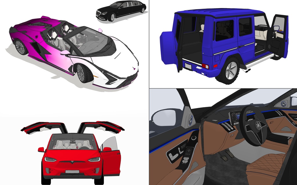 动态组件丰富的轿车+跑车+SUV+越野车+商务车(11个