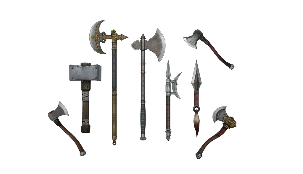 冷兵器（斧头+铁锤+短剑）