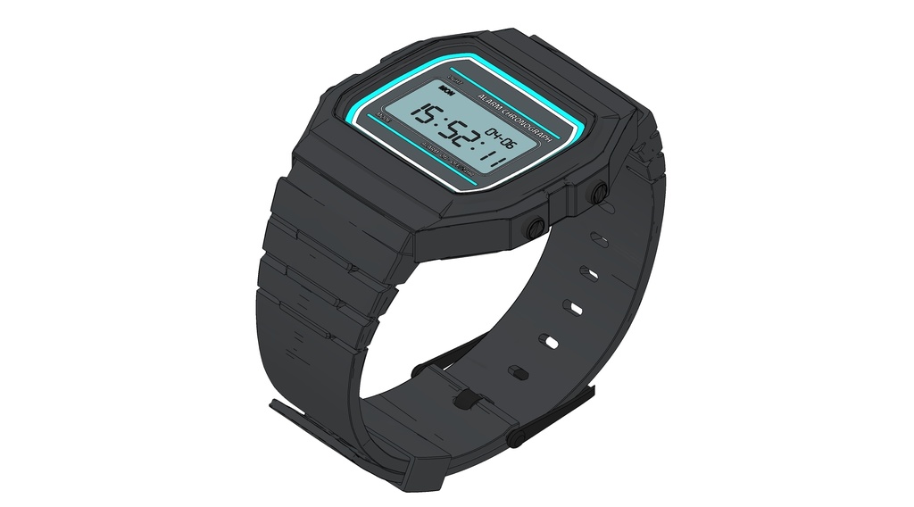 可调时间且多种颜色的电子手表