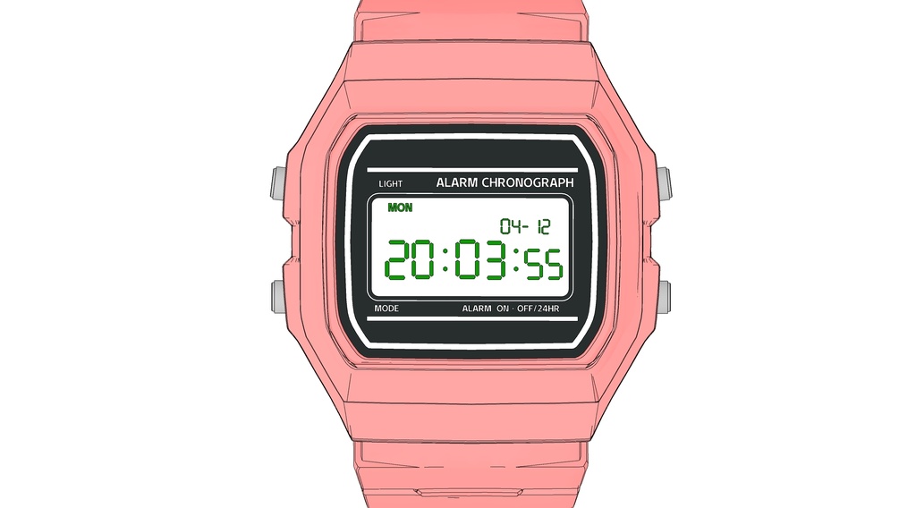 可调时间且多种颜色的电子手表