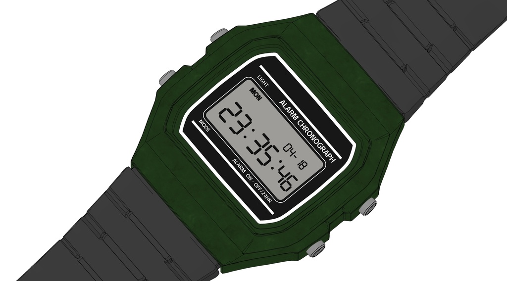 可调时间且多种颜色的电子手表