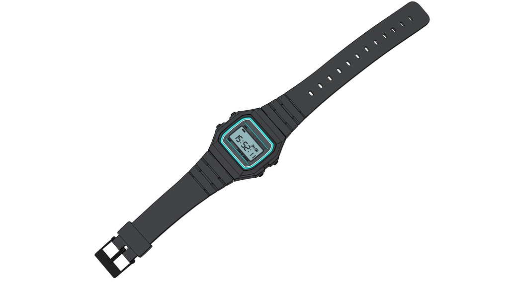 可调时间且多种颜色的电子手表