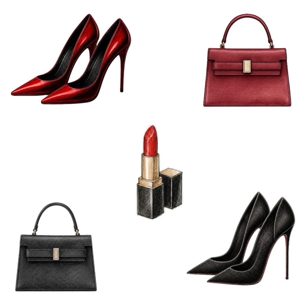 雑誌風イラスト素材20点/Fashion Editorial ClipArt