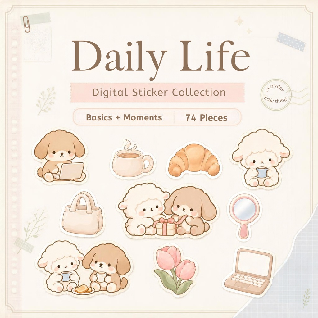Daily Life|Digital stickers - 淡色デジタルステッカー