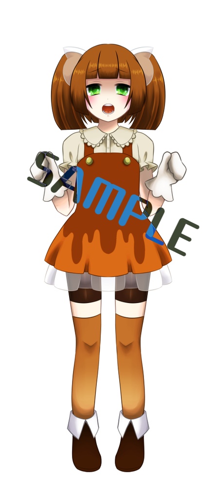 Live2D対応立ち絵素材★生キャラメルモチーフ男の娘【VTuberやゲームなどに】
