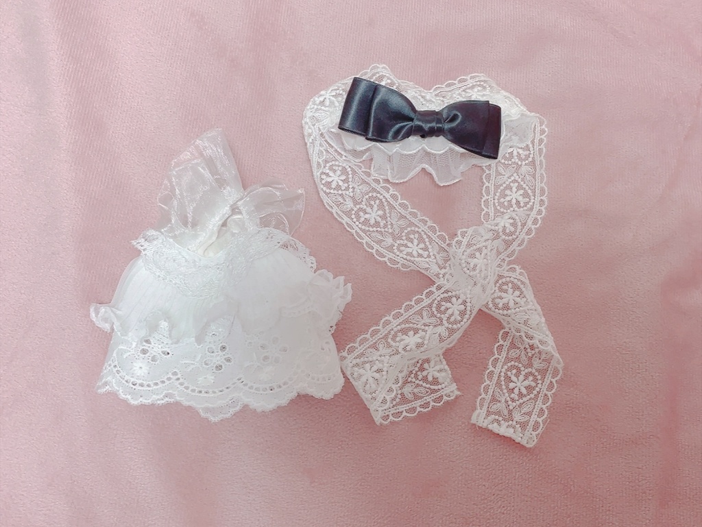 サンプル品︎୨୧レースのドレス＆ヘドレセット