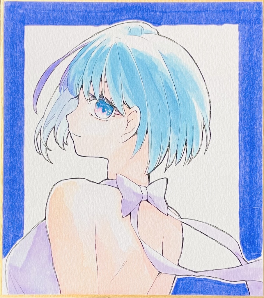 イラスト色紙　夏衣装