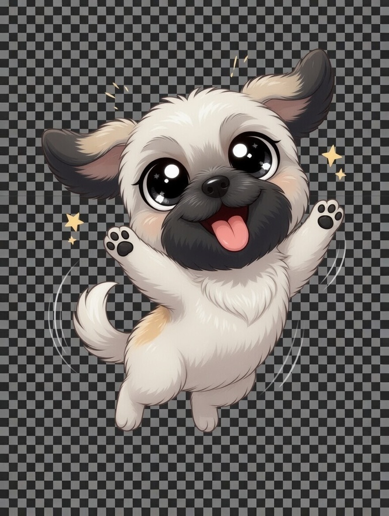 シーズー犬ミニキャラ素材