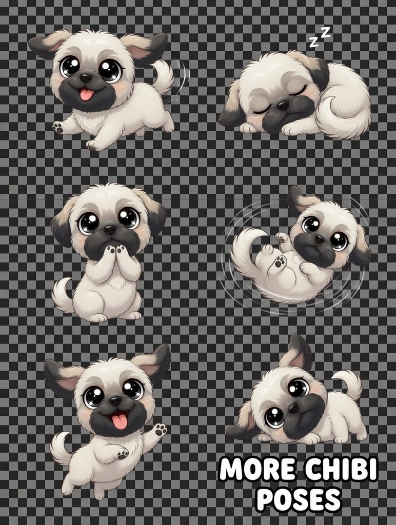 シーズー犬ミニキャラ素材