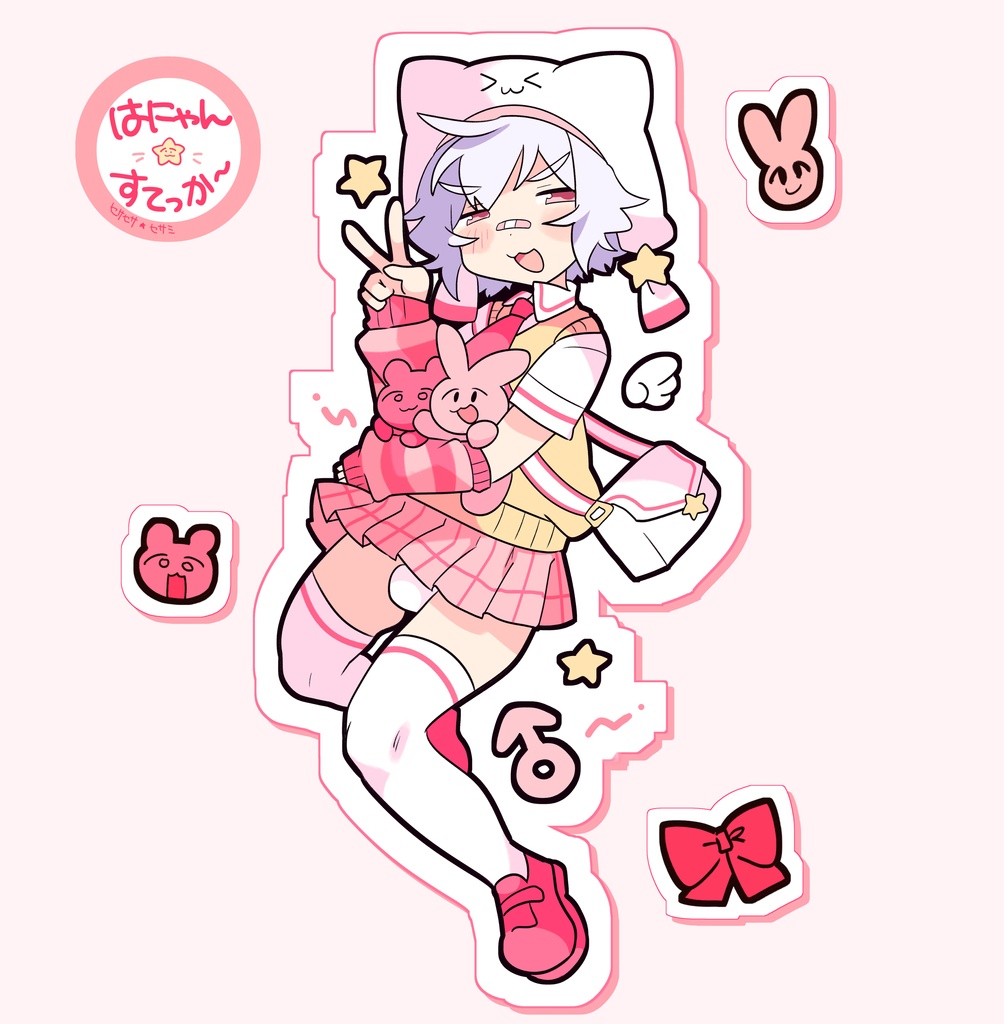 はにゃんステッカーⒶ