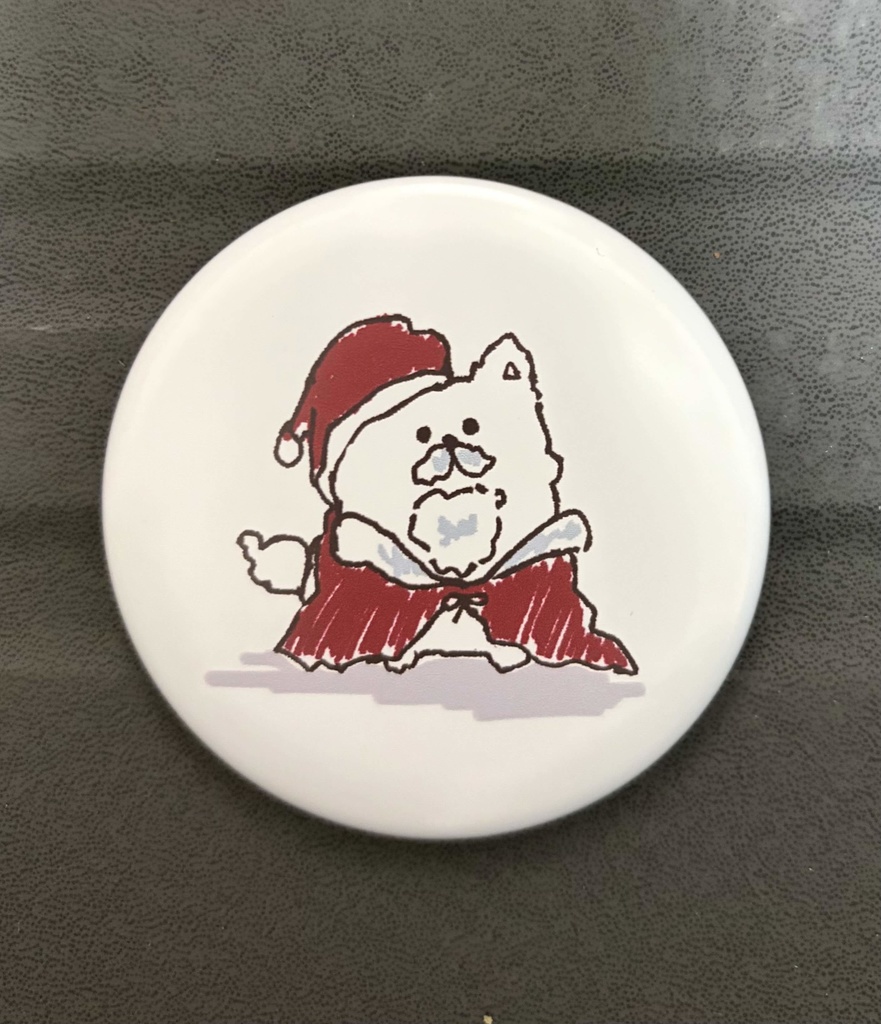 わたあめかと思ったらサンタでした缶バッジ