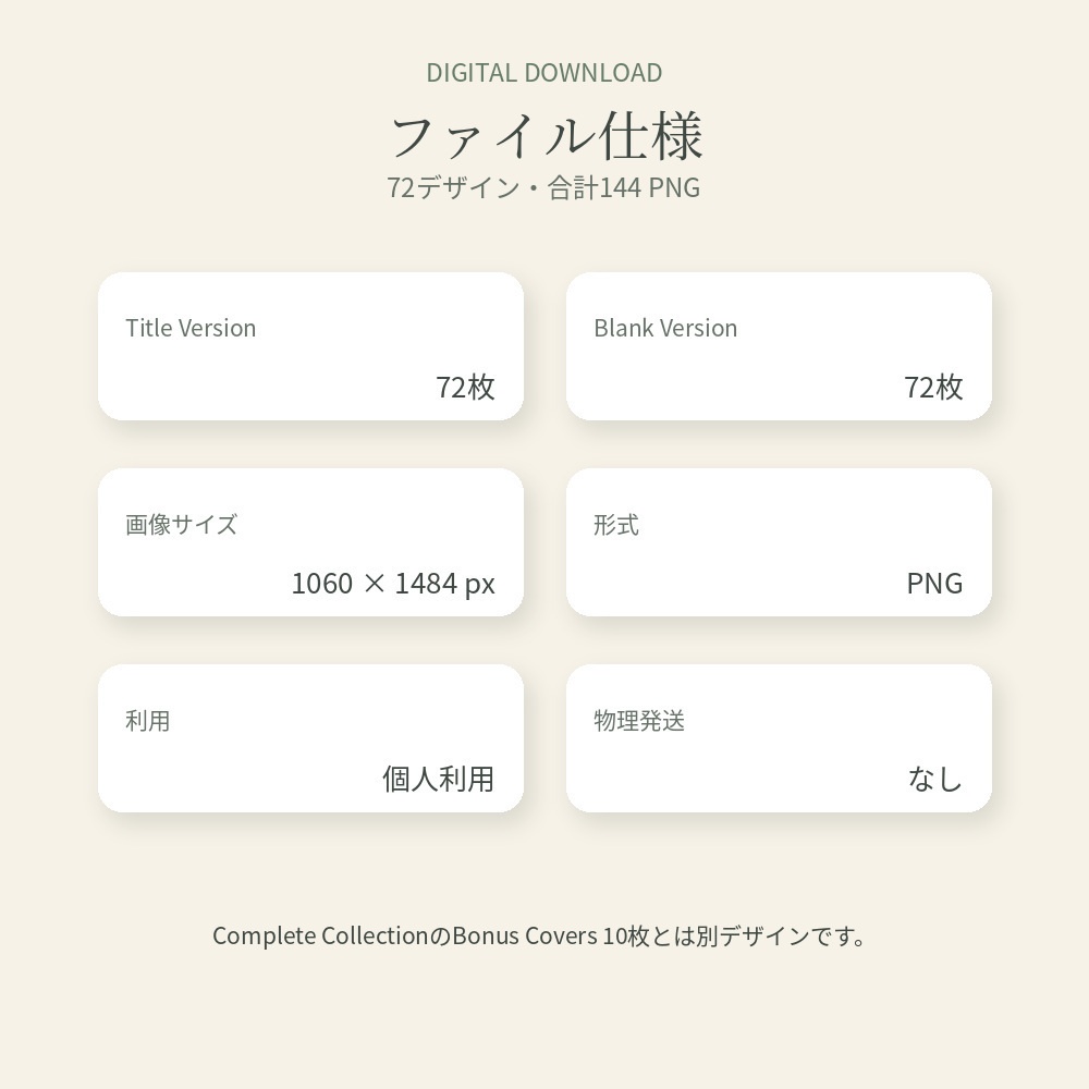 Quiet Garden Ready-to-Use Covers Collection|デジタルノートカバー72デザイン・144PNG