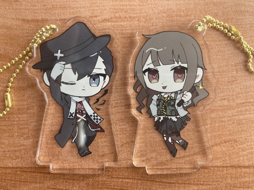 男主人公&水口茉莉絵アクリルスタンド(ボールチェーン付き)