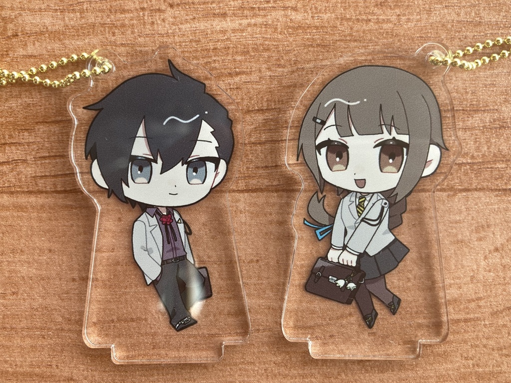 男主人公&水口茉莉絵アクリルスタンド(ボールチェーン付き)