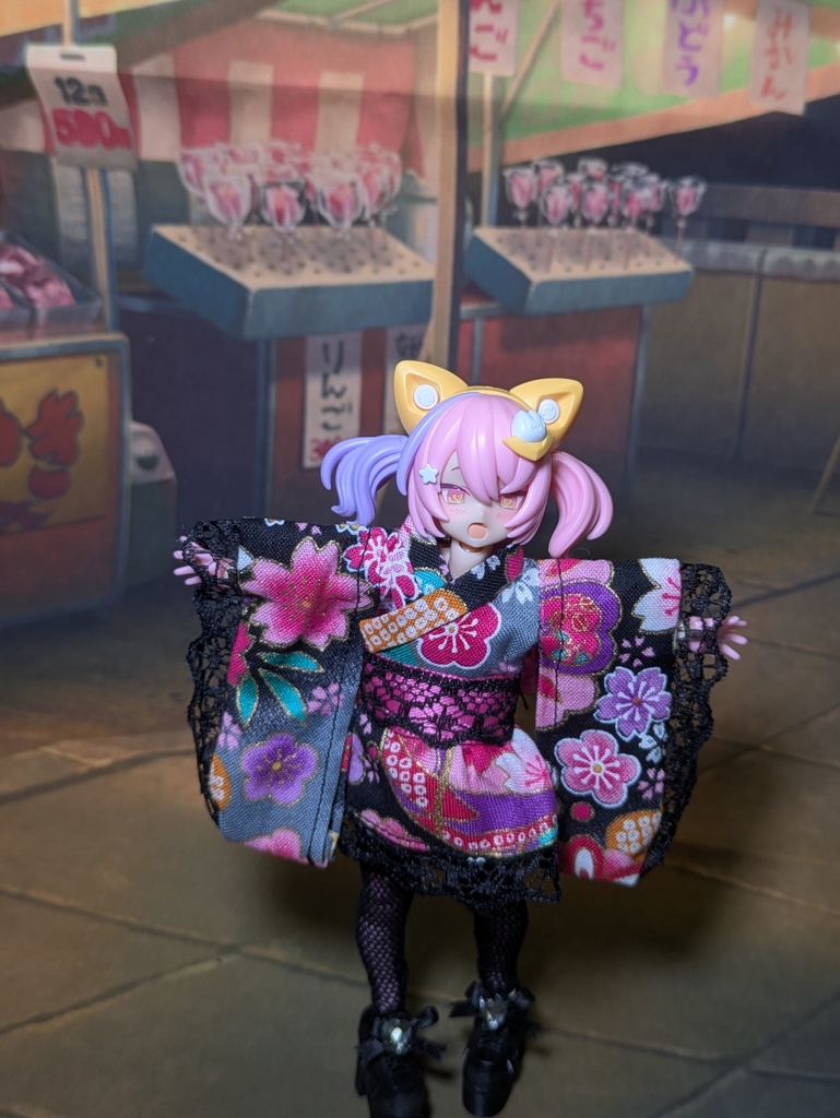 着物ドレス　メガミSサイズ　黒