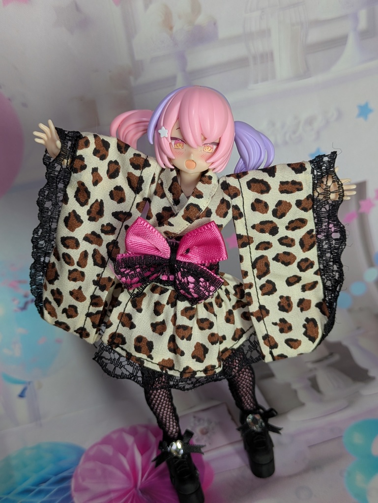 着物ドレス　Sサイズ ヒョウ柄