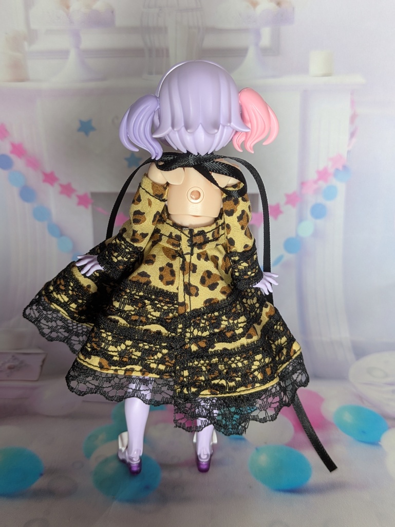 欲張りレースドレスMサイズ 袖付き ヒョウ柄