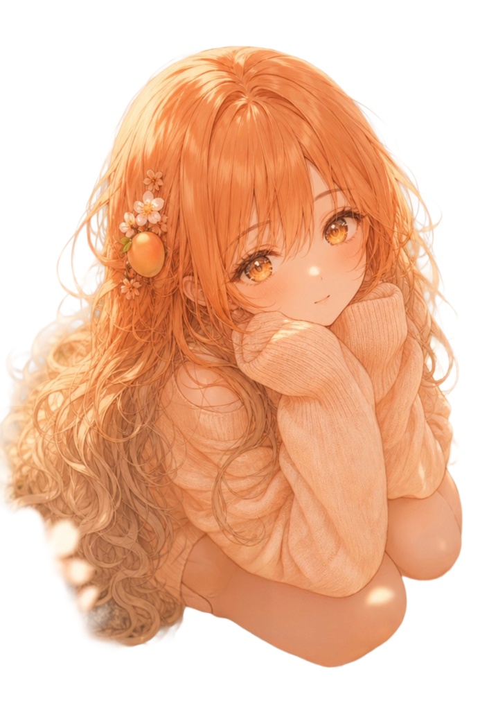 【商用可/背景透過】TRPG・ゲーム立ち絵：アプリコットヘアー少女 / Cute Apricot Hair Girl Sprite [Commercial Use OK]
