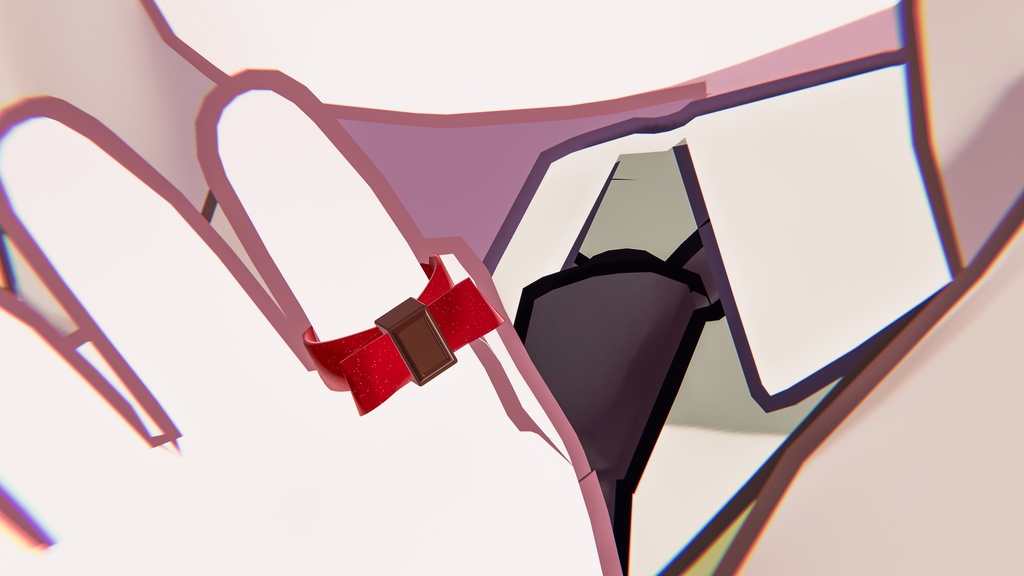 【VRChat想定】チョコリボン指輪【バレンタイン・チョコ】