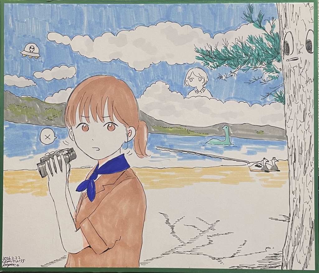 オリジナル手描き色紙【135×120mm】