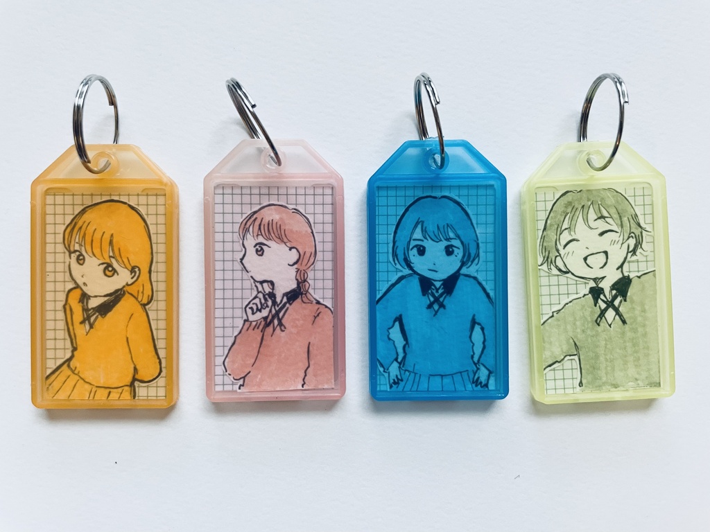 原画ネームキーホルダー　4個セット