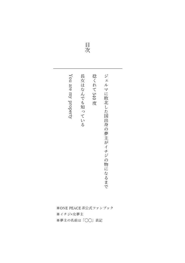 ジェルマに敗北した国出身の夢主がイチジの物になるまで