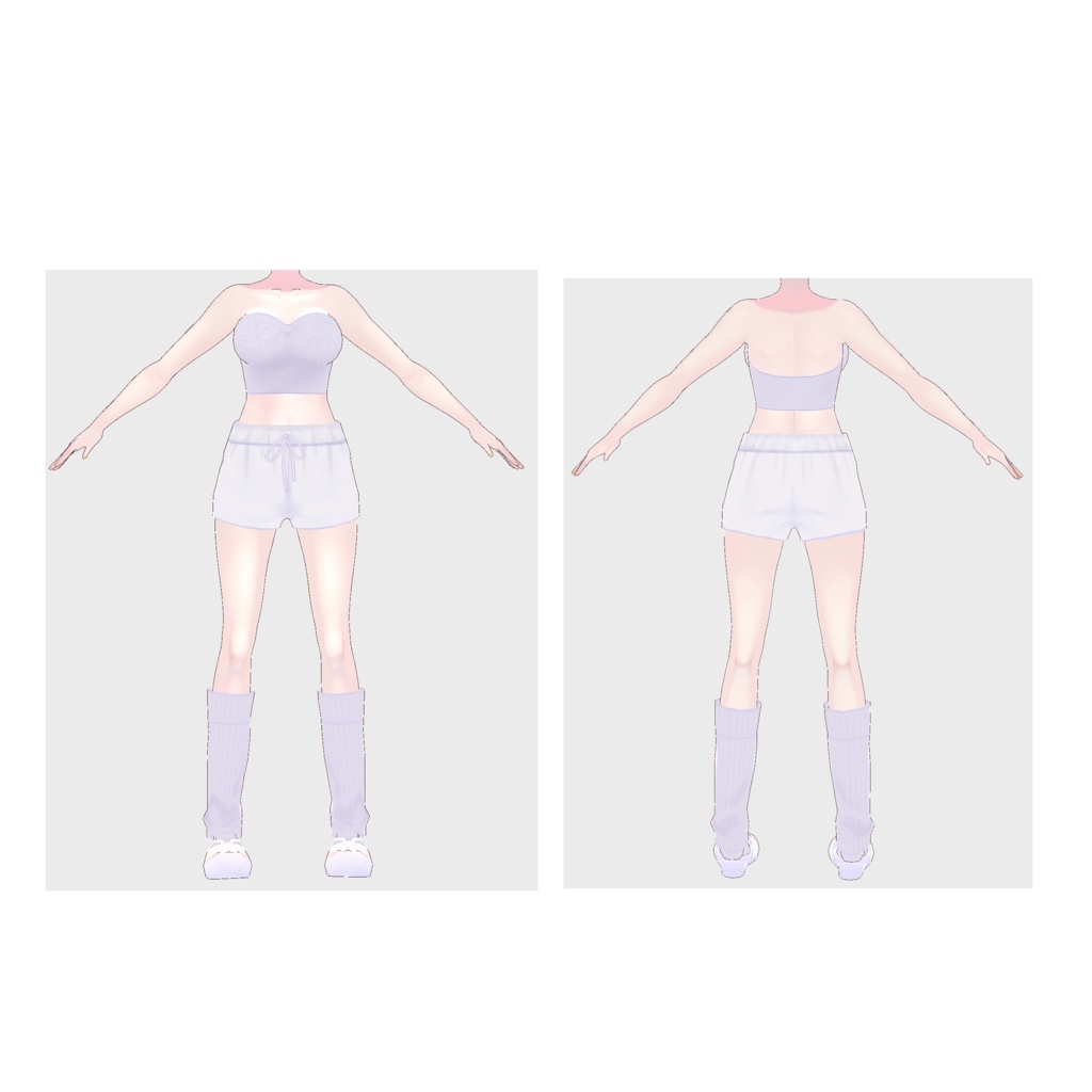 【VRoid対応】ふわもこしろくまルームウェア