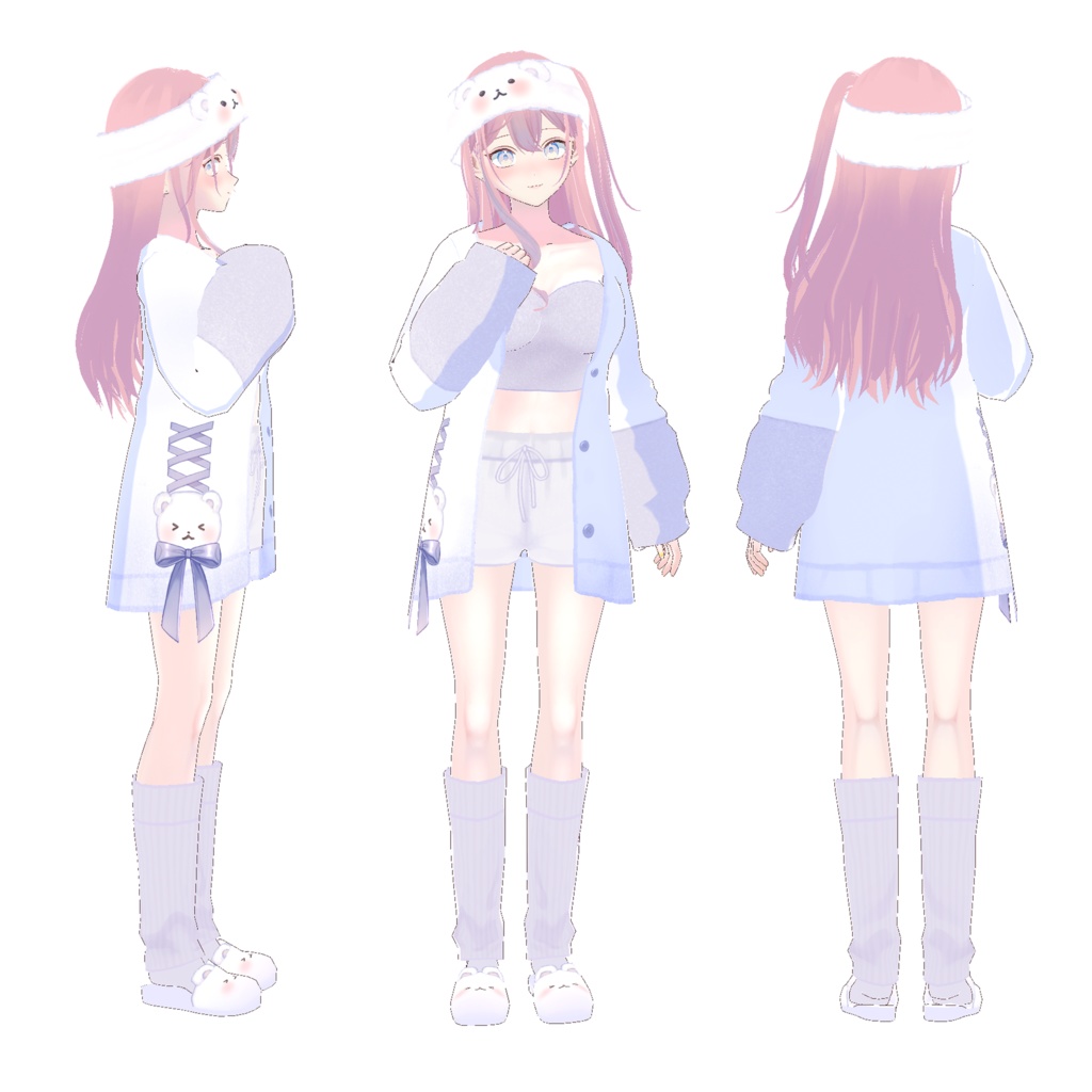 【VRoid対応】ふわもこしろくまルームウェア