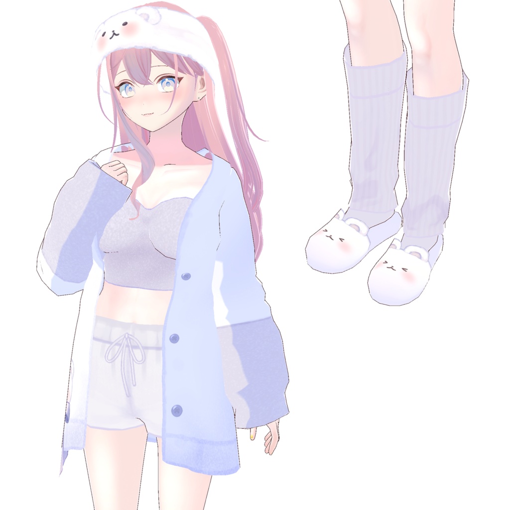 【VRoid対応】ふわもこしろくまルームウェア