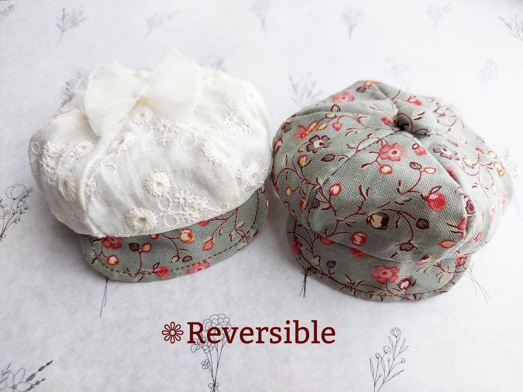 花柄.さくらんぼキャスケット