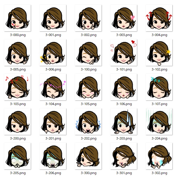 あなたの言葉に合わせて使える顔だけセリフなしスタンプ25コ