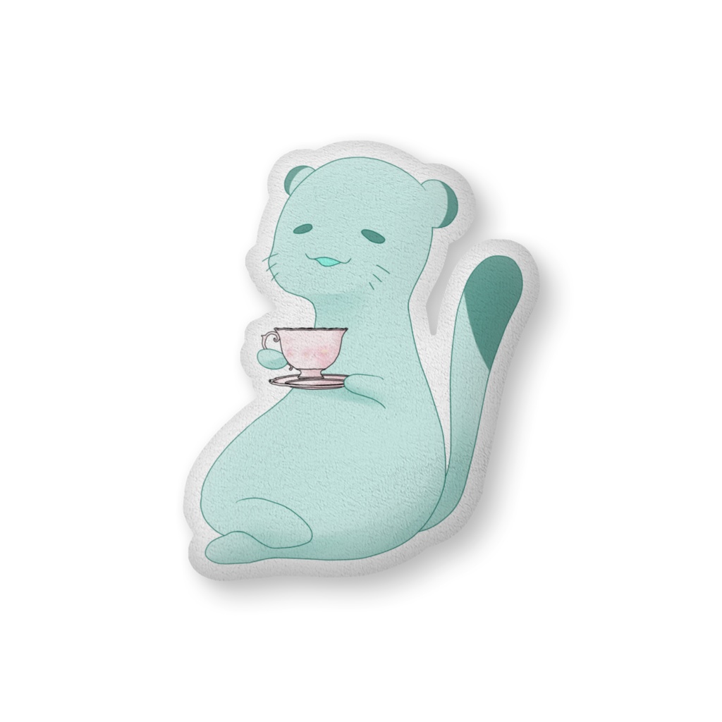 かたどりクッション(まったりオコジョ)