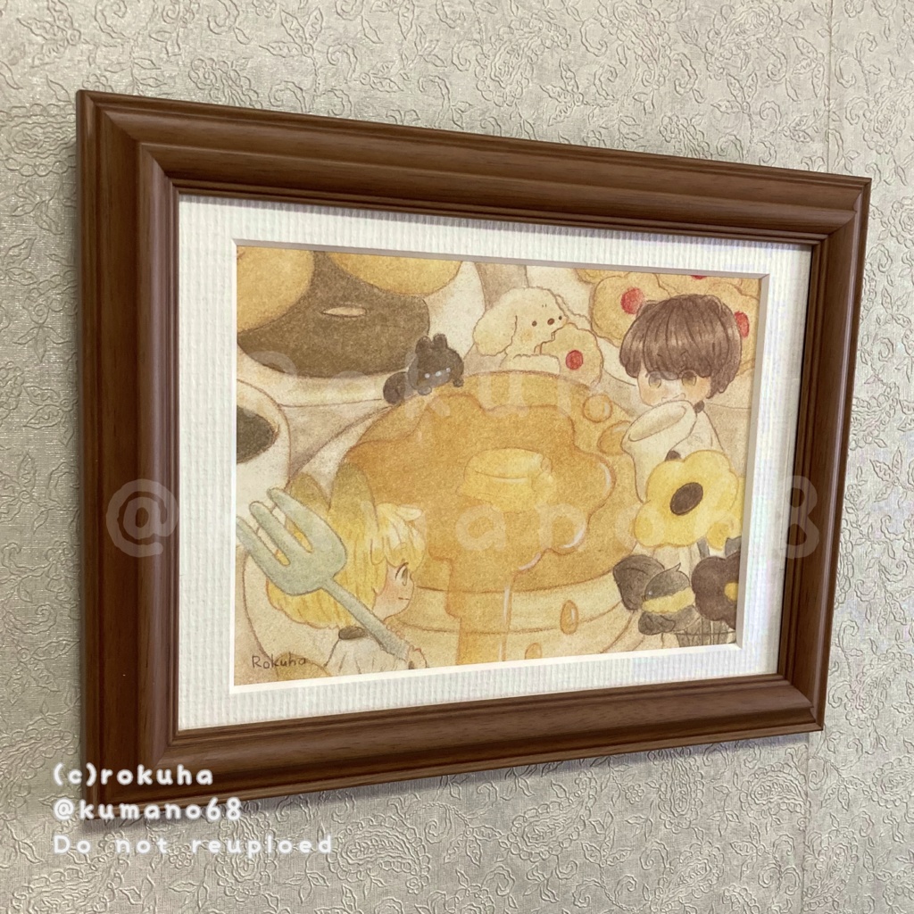 額装原画作品「こんがり焼けた幸せの色」