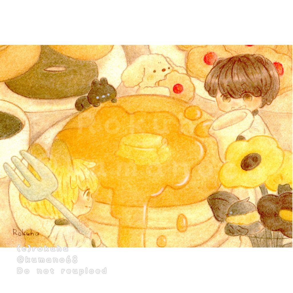 額装原画作品「こんがり焼けた幸せの色」