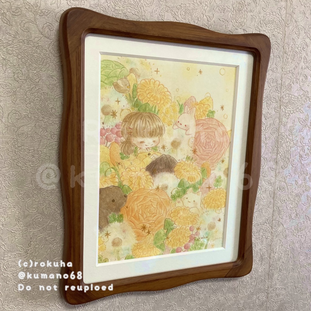 額装原画作品「ひだまりの庭」