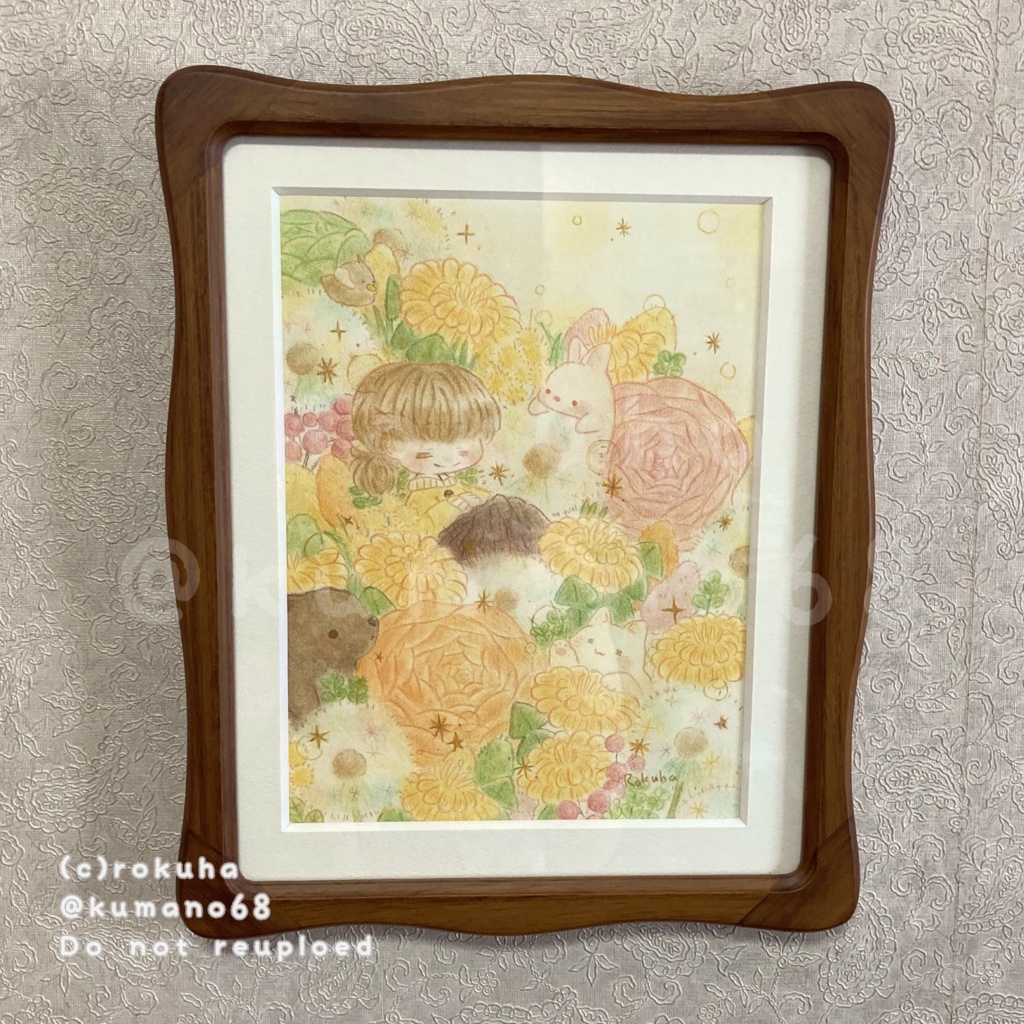 額装原画作品「ひだまりの庭」