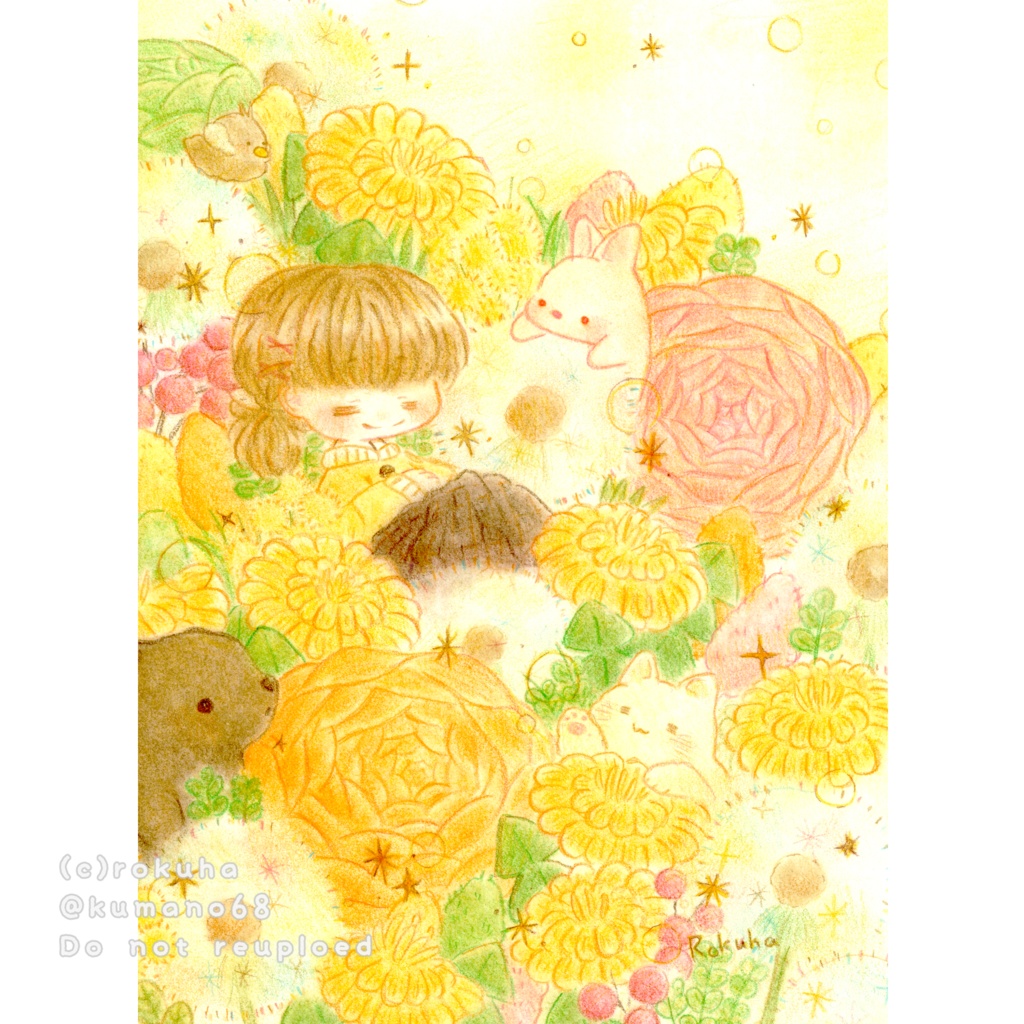 額装原画作品「ひだまりの庭」